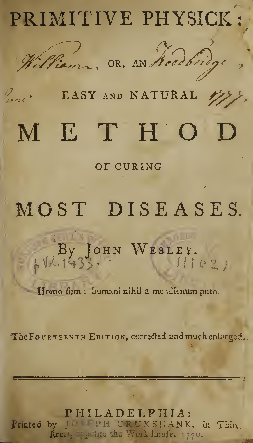 Portada de Primitive Physic or An Easy and Natural Method of Curing Most Diseases de John Wesley (14º edición)